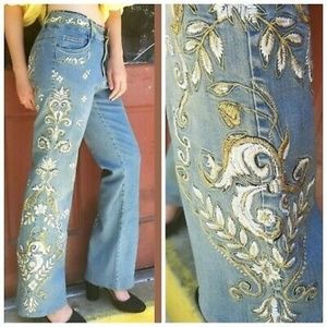 Cache embroidered jeans